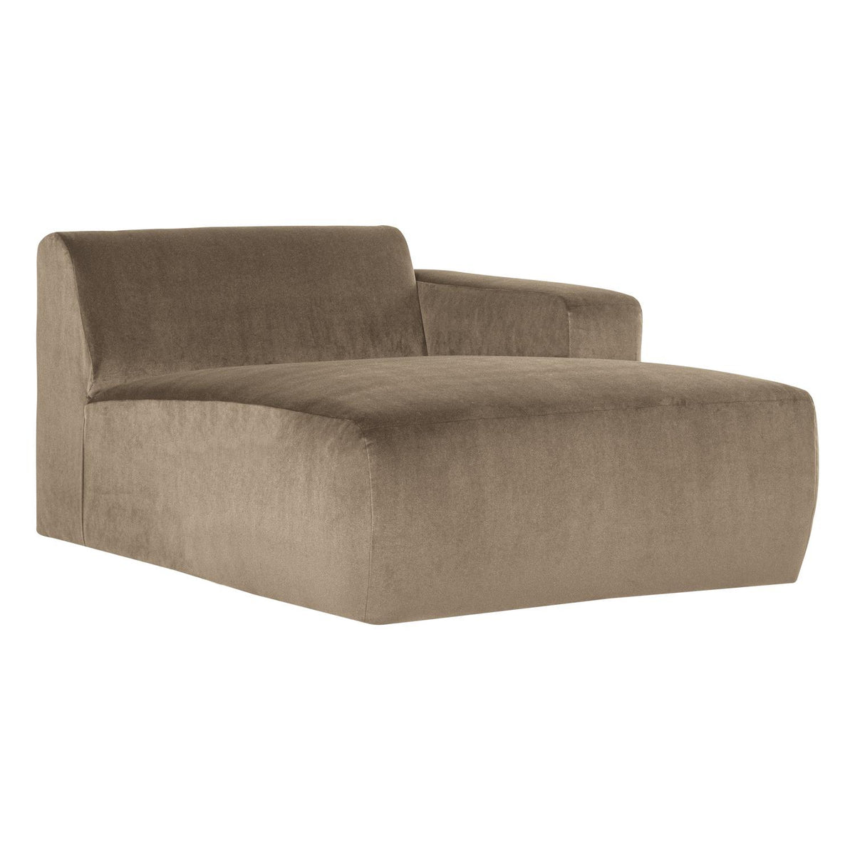 WOOOD Mojo Base chaise longue bank arm rechts velvet Khaki
