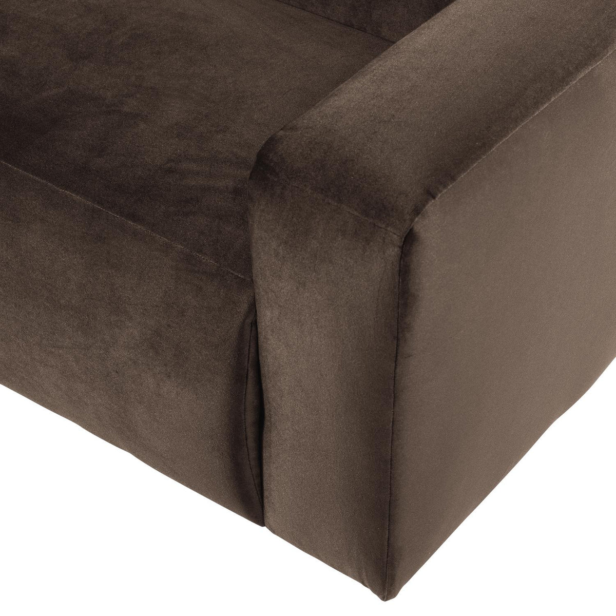 WOOOD Mojo Base 2-zits bank arm rechts velvet Bruin