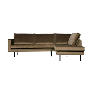 WOOOD Rodeo hoekbank rechts velvet Taupe