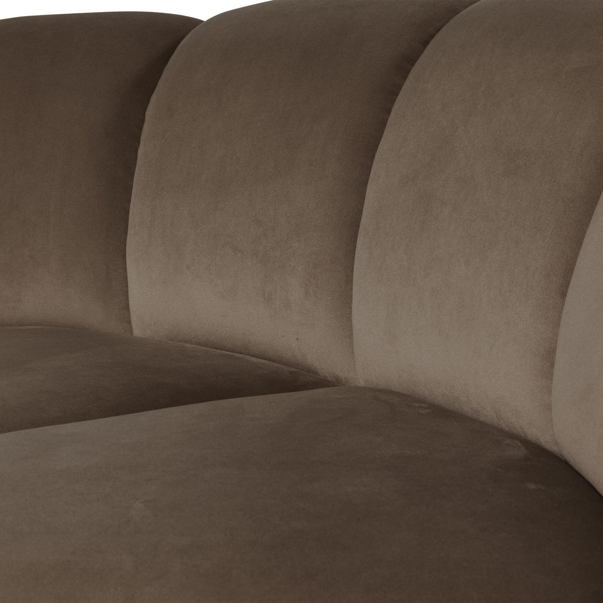 WOOOD Mojo bank hoekelement rond velvet Taupe