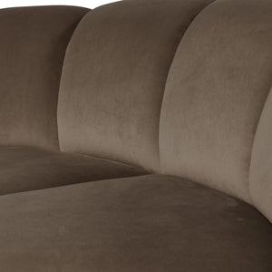 WOOOD Mojo bank hoekelement rond velvet Taupe