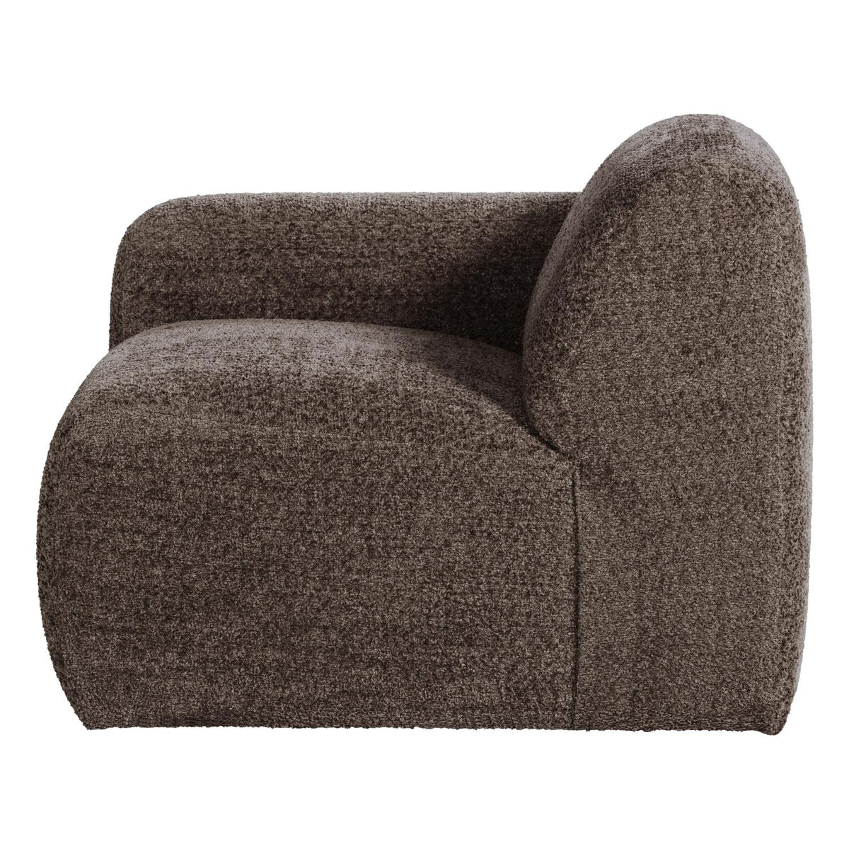 WOOOD Mojo Base 1-zits bank arm links wollig Bruin