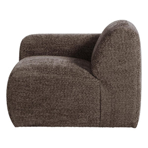 WOOOD Mojo Base 1-zits bank arm links wollig Bruin