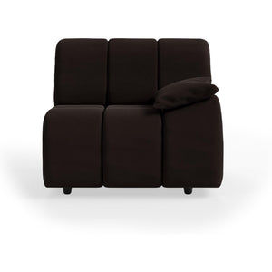 HKliving Wave bank right low arm Royal Velvet Espresso
