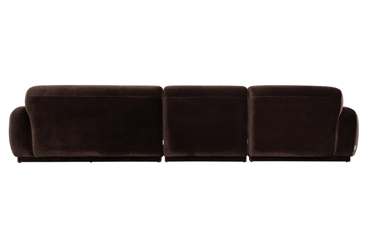 Zuiver Hazel 6-zitsbank Chaise Longue links Bruin