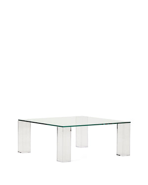 Kave Home Adularia bijzettafel 85x85 cm Transparant