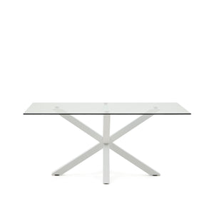 Kave Home Argo eettafel rechthoek 160x90 cm Clear/White