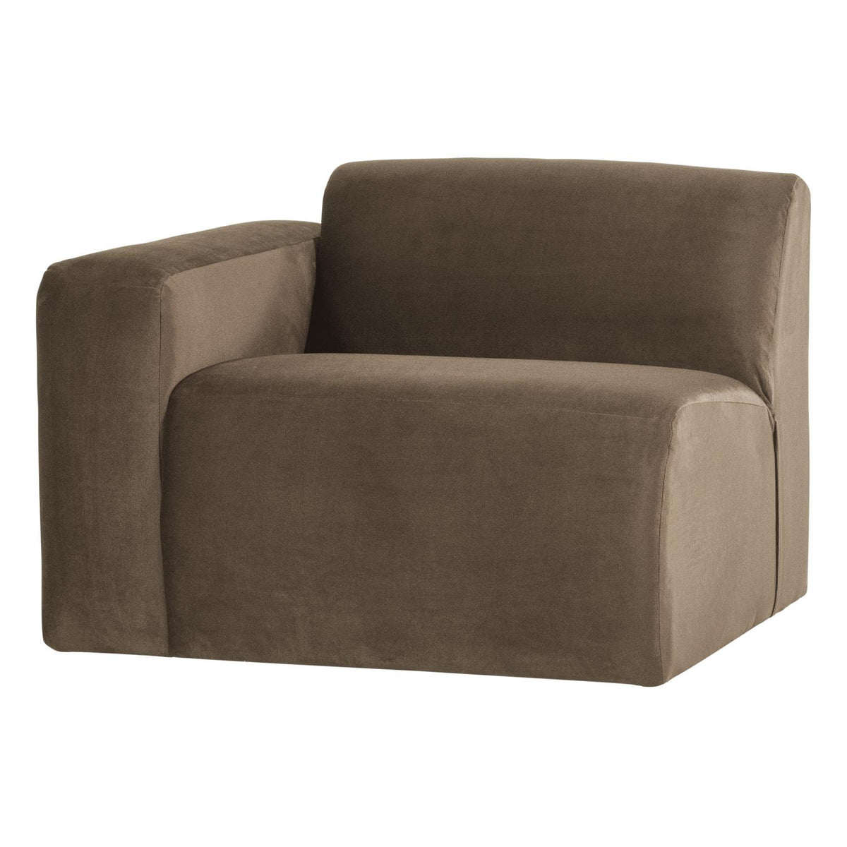 WOOOD Mojo Base 1-zits bank arm links velvet Taupe