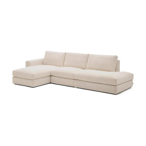 Kave Home Alea 5-zitsbank met chaise longue links Beige