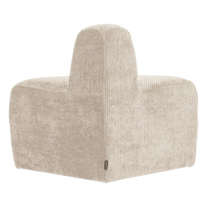 WOOOD Mojo Base eetbank hoek rond rugleuning rib Ecru