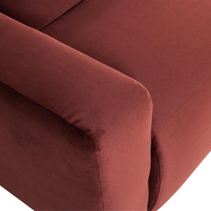 WOOOD Mojo Base 1-zits bank arm links  velvet Kastanjebruin