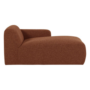 WOOOD Mojo Base chaise longue bank arm rechts bouclé Roestbruin