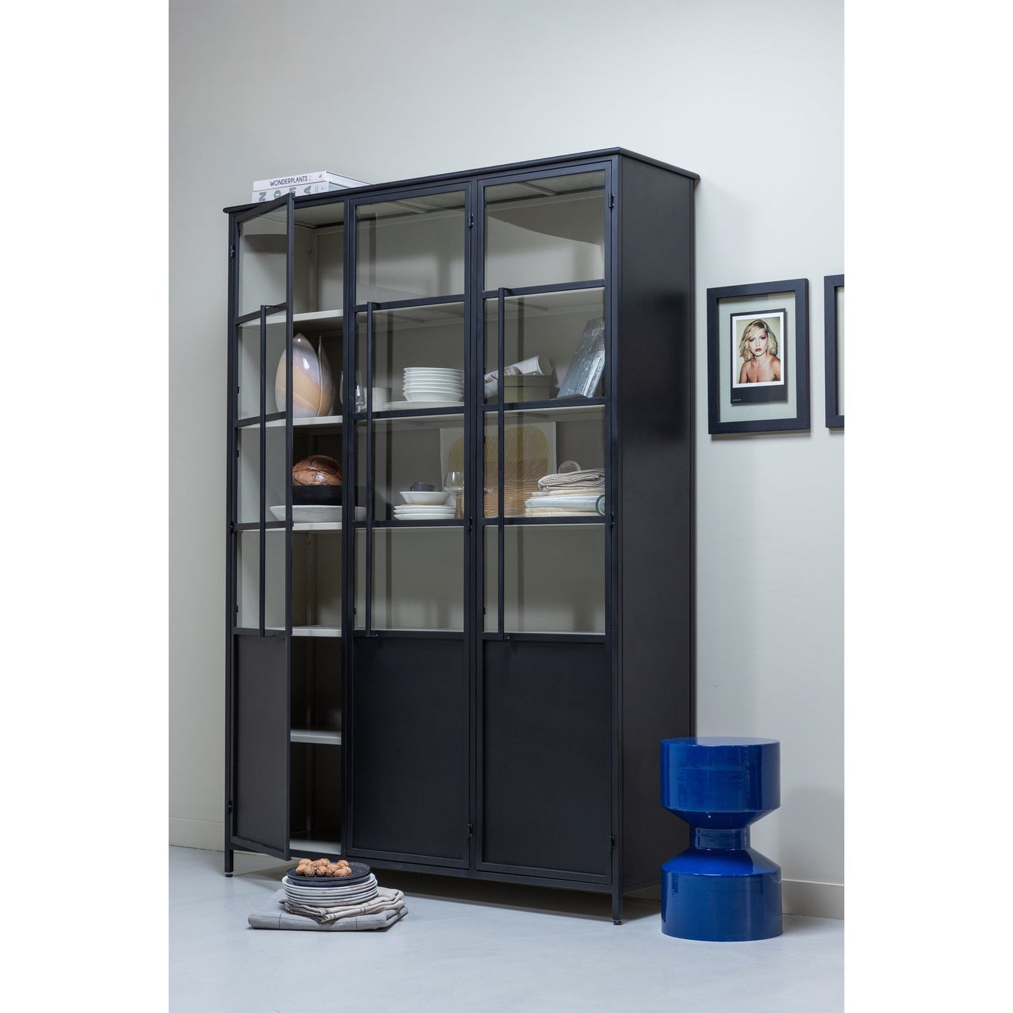 WOOOD Exhibit vitrinekast XL 3-deurs Zwart