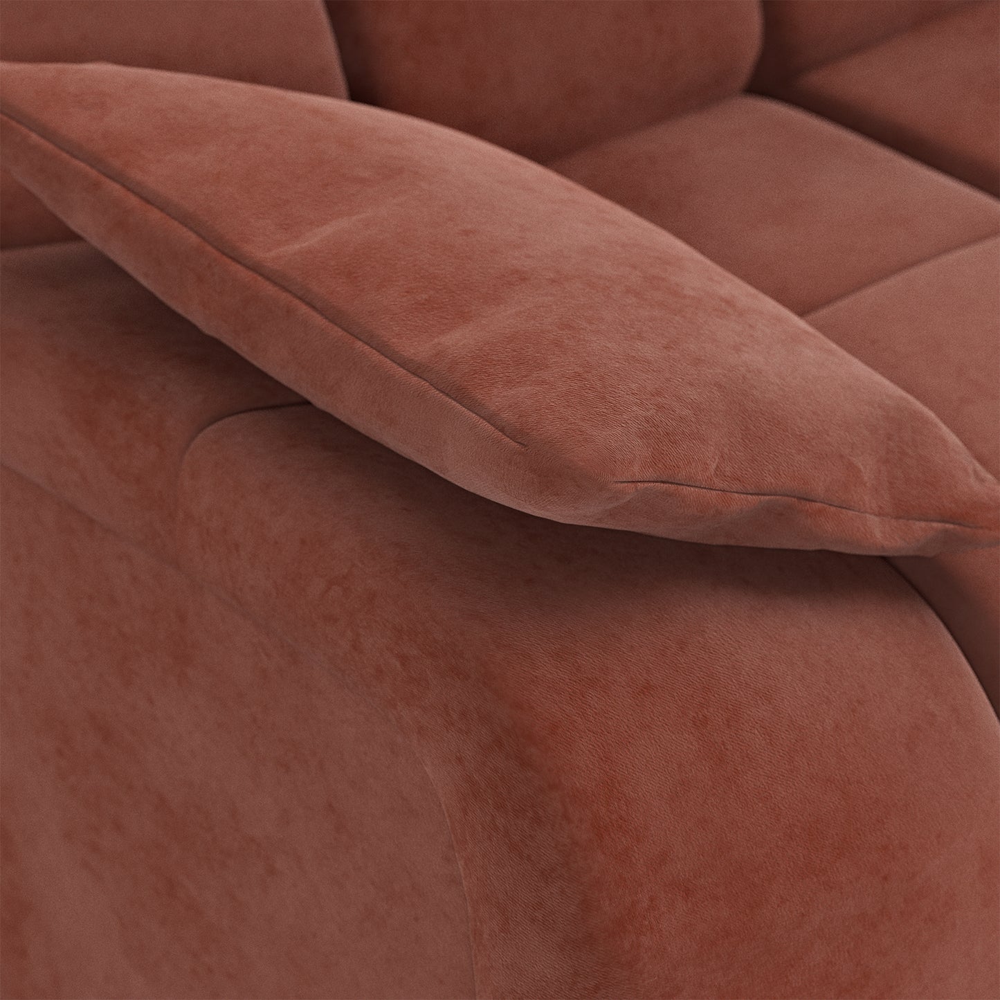 HKliving Wave bank left low arm Royal Velvet Magnolia