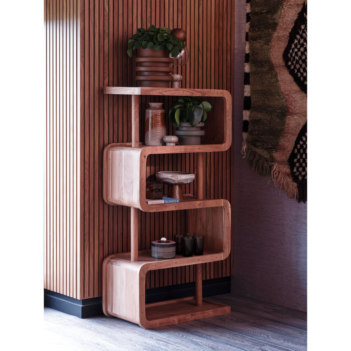 WOOOD Rattle open kast Naturel