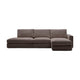 Kave Home Alea 5-zitsbank met chaise longue rechts Donkerbruin
