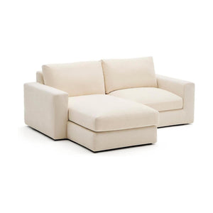 Kave Home Alea 3-zitsbank met chaise longue links Ecru