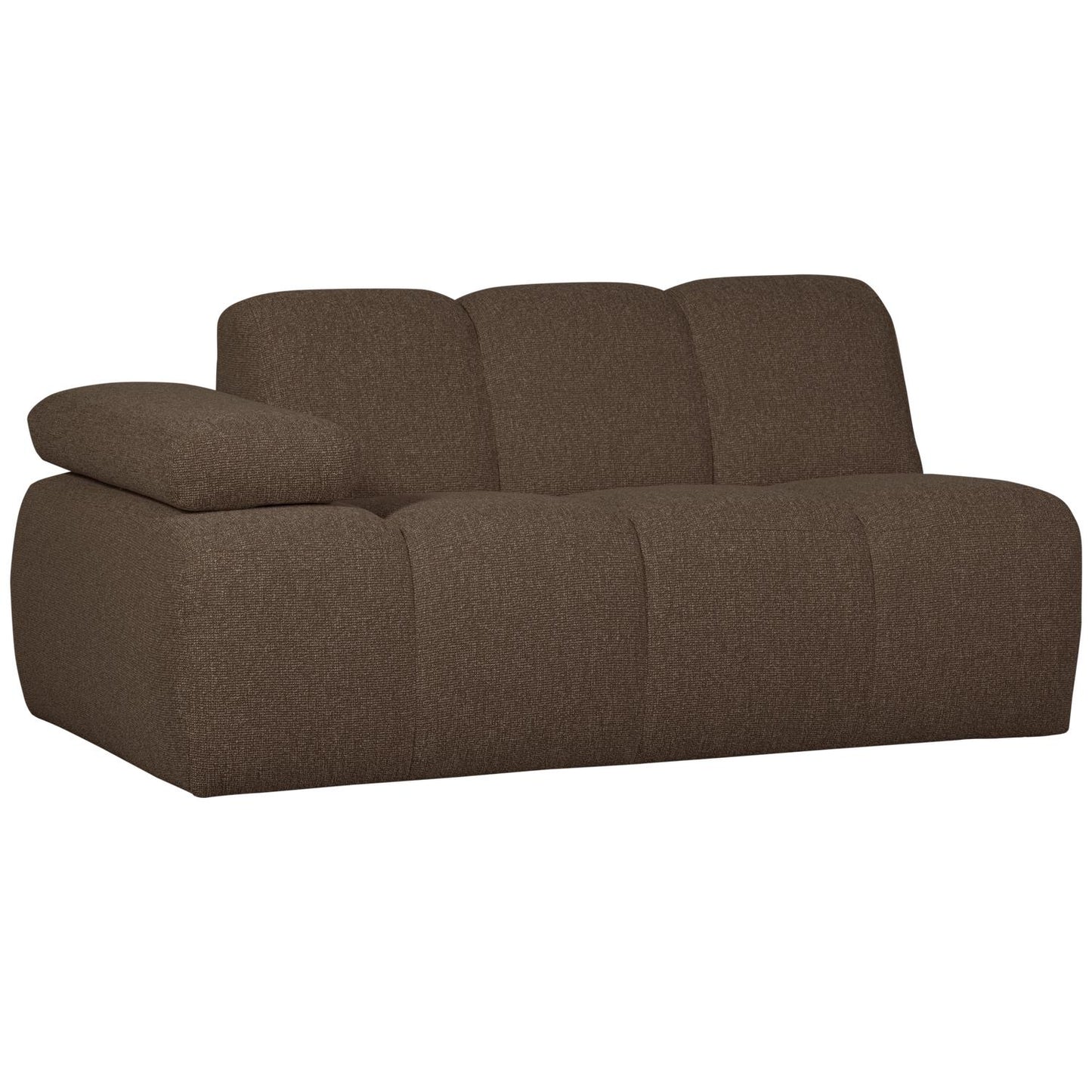 WOOOD Mojo 1,5-zits bank arm links bouclé Bruin Melange