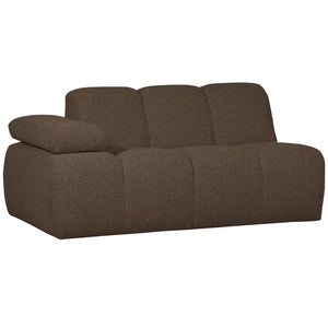WOOOD Mojo 1,5-zits bank arm links bouclé Bruin Melange
