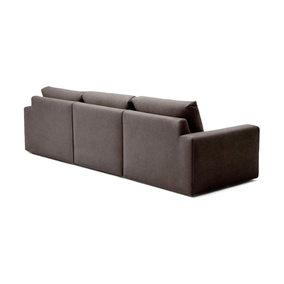 Kave Home Alea 4-zitsbank met chaise longue rechts Donkerbruin