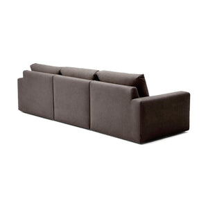 Kave Home Alea 4-zitsbank met chaise longue rechts Donkerbruin