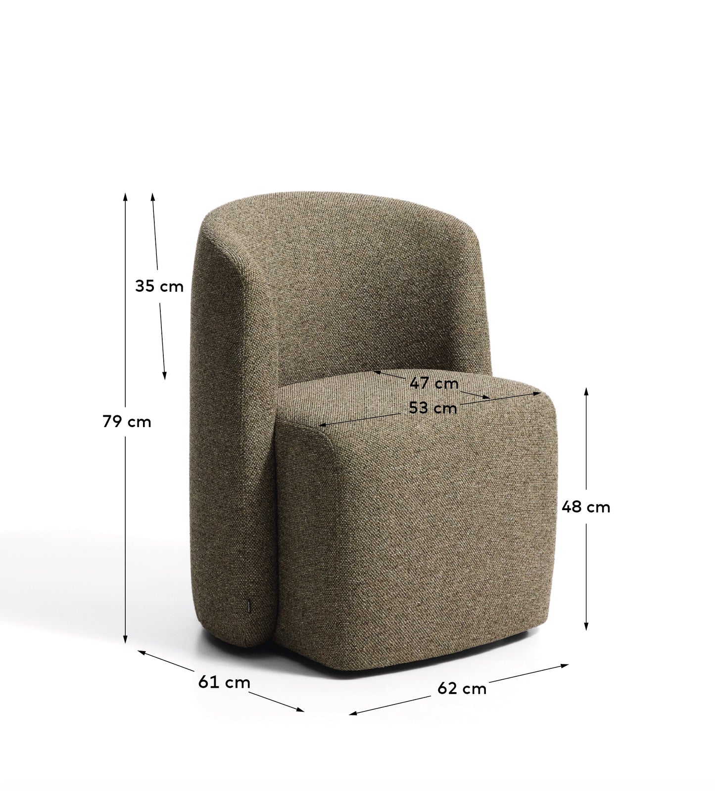 Kave Home Corvena eetkamerstoel chenille Green