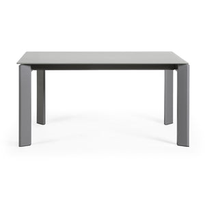 Kave Home Axis eettafel uitschuifbaar 160/220x90m cm Glas/Grijs