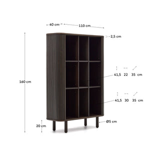 Kave Home Mailen dressoir hoog met 2 deuren essen donkere afwerking