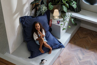 Fatboy Junior zitzak canvas recycled Crown Blue