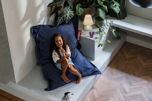 Fatboy Junior zitzak canvas recycled Crown Blue