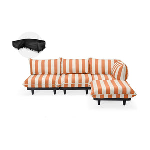Fatboy Paletti tuinbank groot rechts Stripe Orange Creme