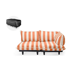 Fatboy Paletti tuinbank klein rechts Stripe Orange Creme