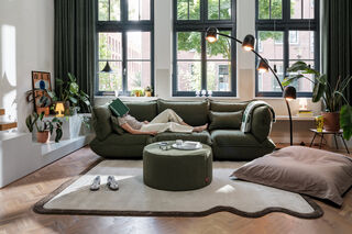 Fatboy Sumo hoekbank links recycled cord Boucle Leaf Green