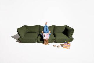 Fatboy Sumo hoekbank links recycled cord Boucle Leaf Green