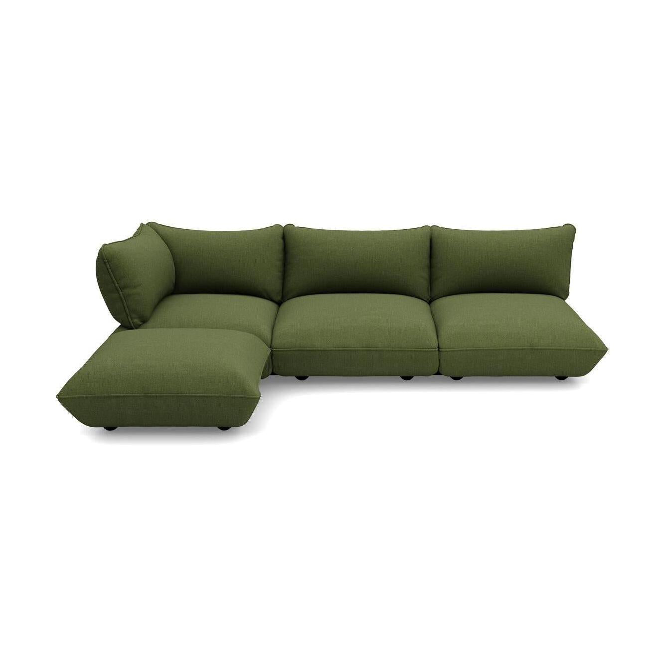 Fatboy Sumo hoekbank links recycled cord Boucle Leaf Green