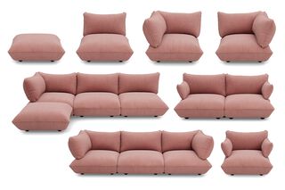 Fatboy Sumo hoekbank links recycled cord Soft Pink