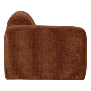 WOOOD Mojo Base 1-zits bank arm links rib Roestbruin