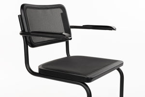 Dutchbone Carree eetkamerstoel met arm Zwart
