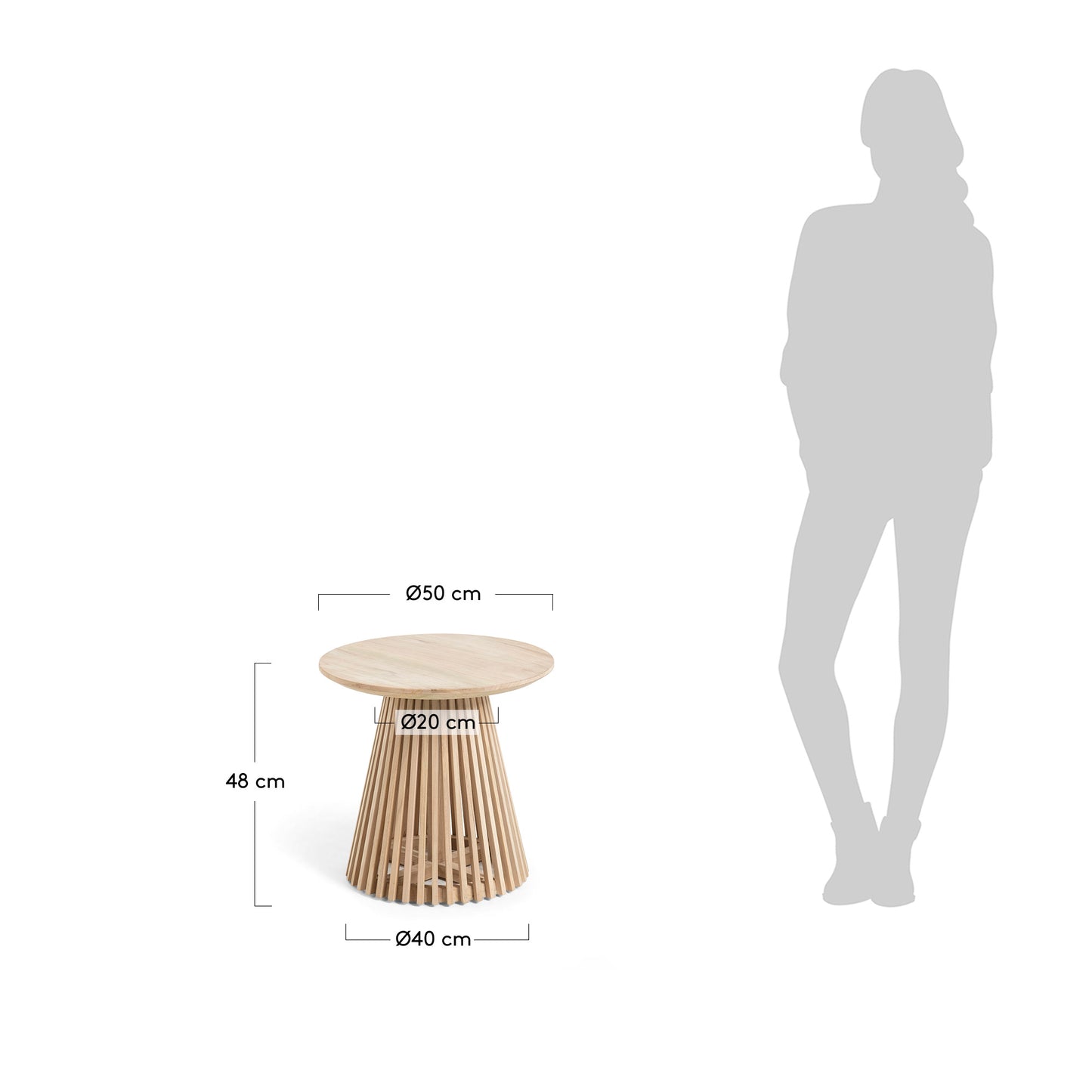 Kave Home Jeanette bijzettafel Ø50 cm Naturel