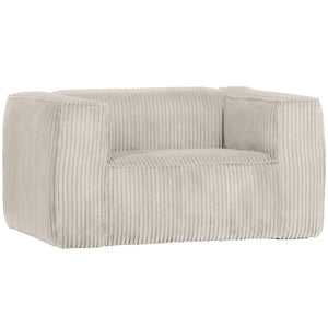 WOOOD Bean fauteuil Ribstof Naturel