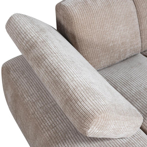WOOOD Mojo chaise longue bank arm links ribstof Donkerzand