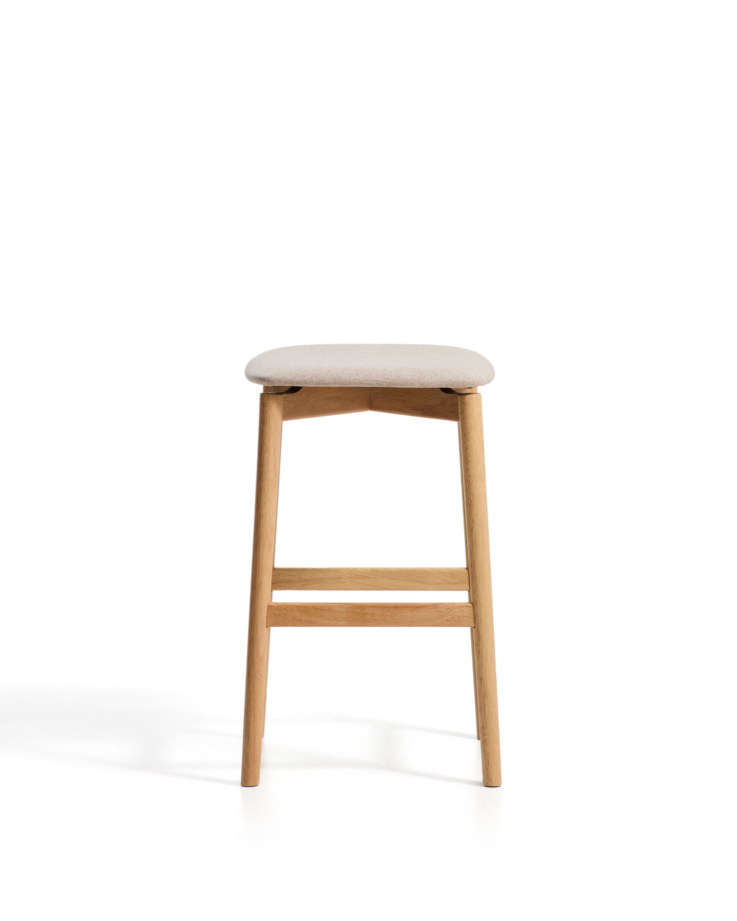 Kave Home Evera barkruk H67 chenille Grey/Beige