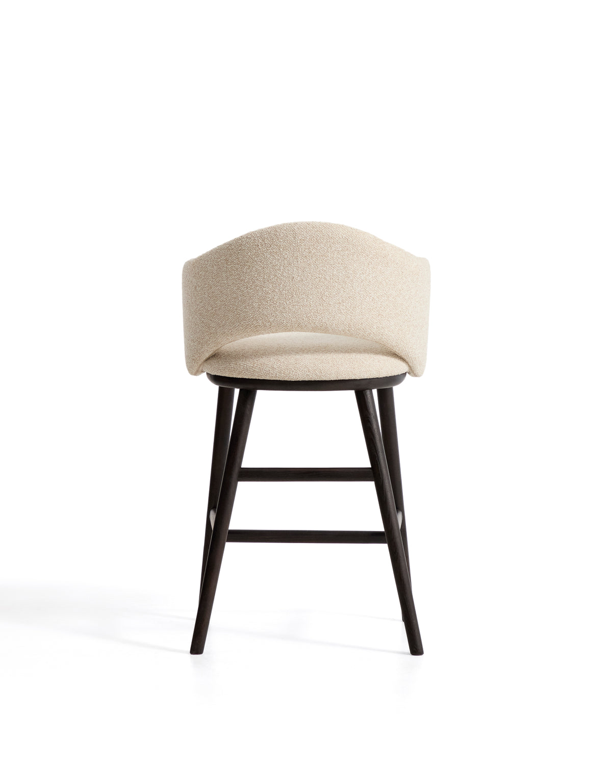 Kave Home Maina barkruk H65 dik chenille Beige zwart