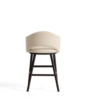 Kave Home Maina barkruk H65 dik chenille Beige zwart