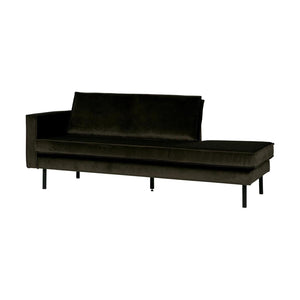 WOOOD Rodeo daybed links velvet Donkergroen