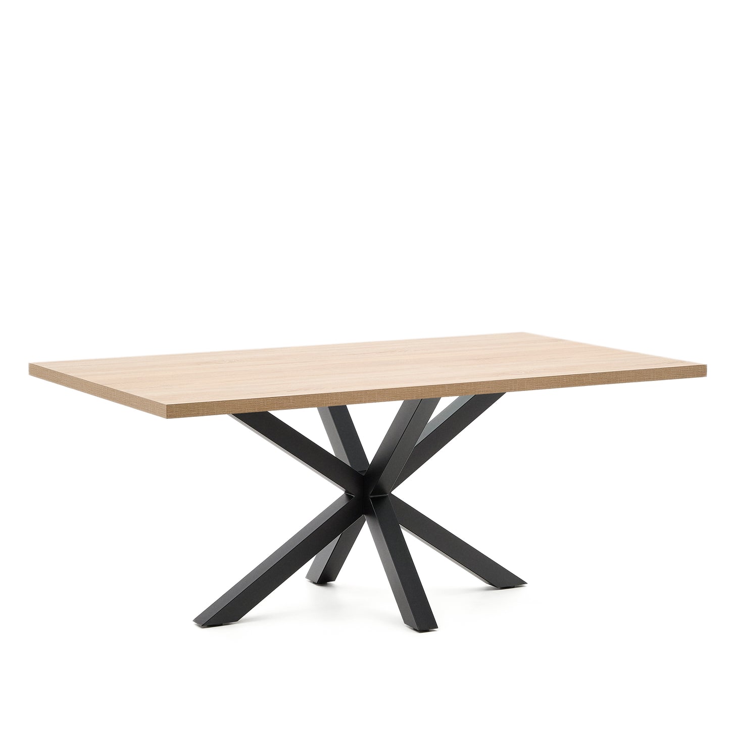 Kave Home Argo eettafel rechthoek 200x100 cm Natural/Black