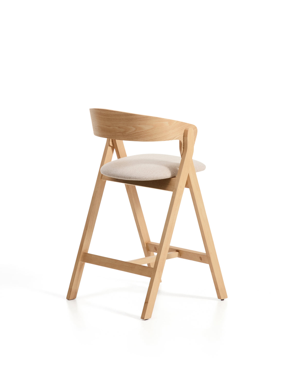 Kave Home Godia barkruk H65 chenille Grey/Beige