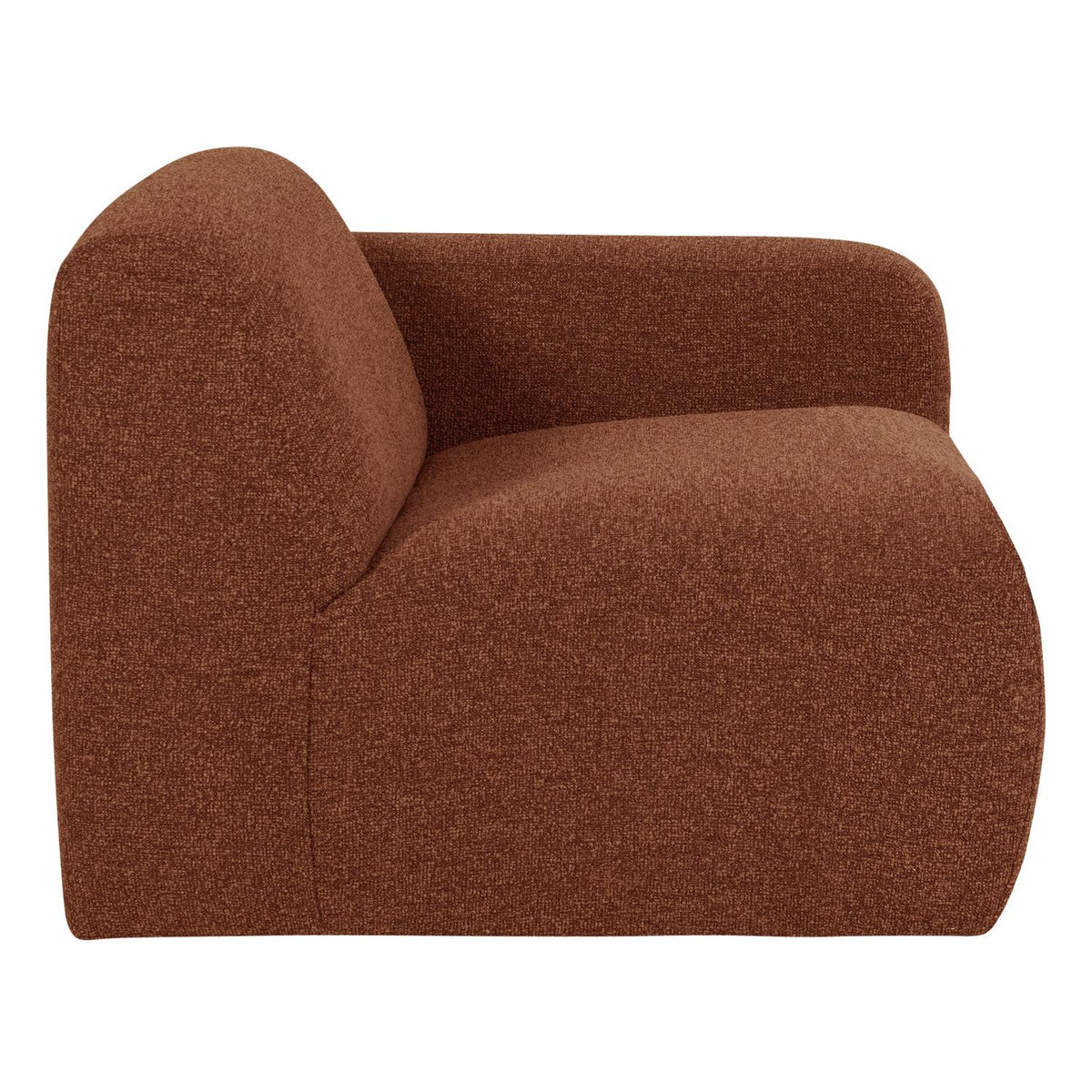 WOOOD Mojo Base 1-zits bank arm rechts bouclé Roestbruin