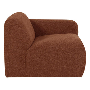 WOOOD Mojo Base 1-zits bank arm rechts bouclé Roestbruin