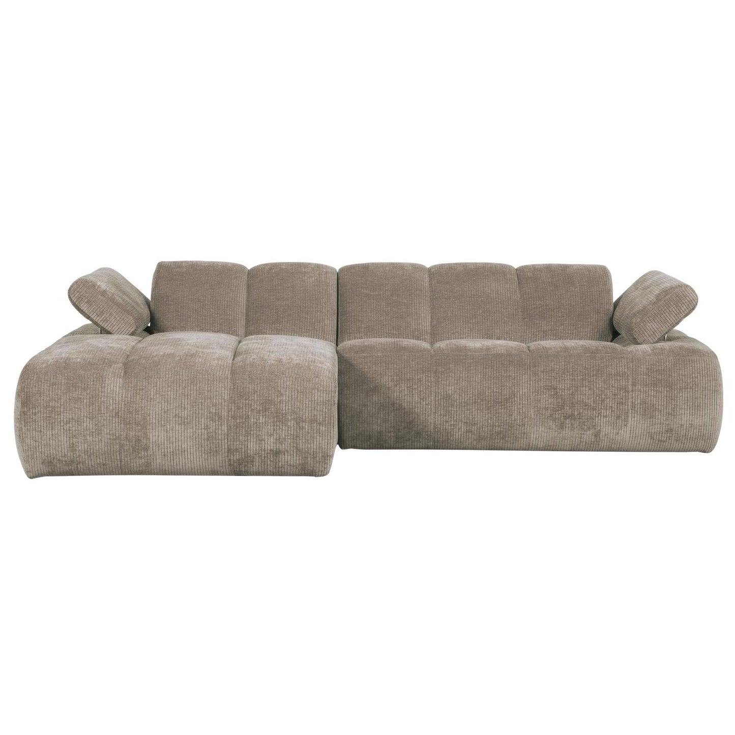 WOOOD Mojo chaise longue bank links ribstof Donkerzand